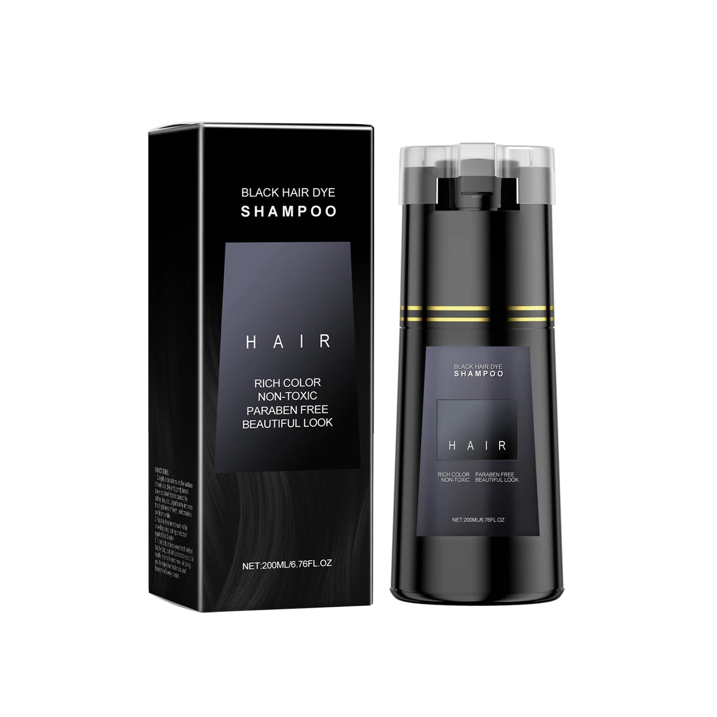 Hairdressing Shampoo Natural Hair Dye Easy to Color Clean Hair Strengthen Nourish Smoothing Non-irritating Fashion Dying Cream Peaceful Pleasures Health and Wellness Black