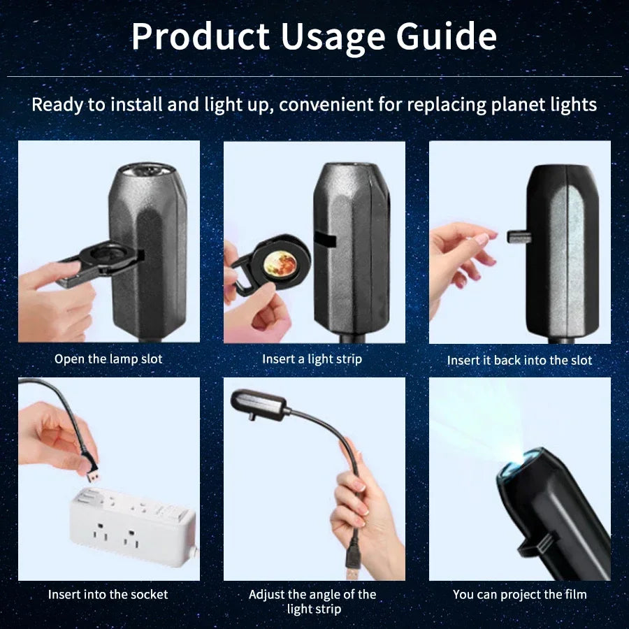 USB Projection Night Light – Planet, Halloween & Christmas Lamp
