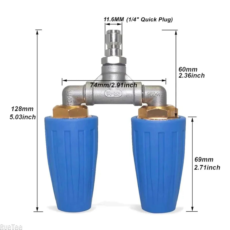 Dual Turbo Rotating Pressure Washer Nozzle 1/4" 4000 PSI 6 GPM