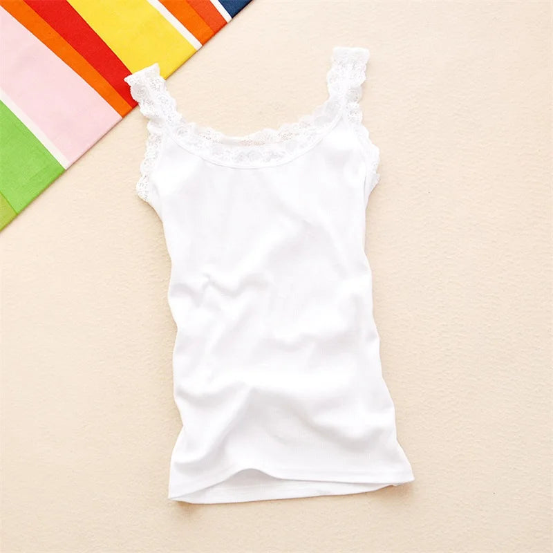 Tank Tops Women Summer O-neck Solid Color Female U-shaped Low Cut Lace Suspender Vest 2024 New Sleeveless Camisole For Ladies Peaceful Pleasures Health and Wellness White One Size