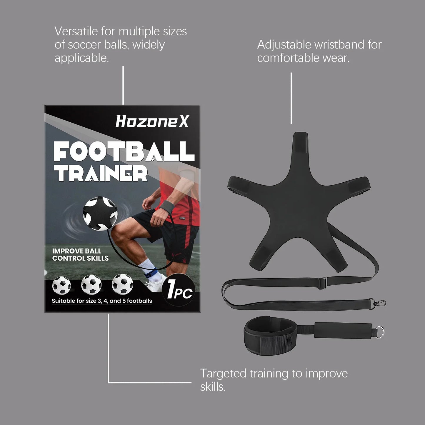 Adjustable Wristband Soccer Ball Trainer – Sizes 3 4 5 | Solo