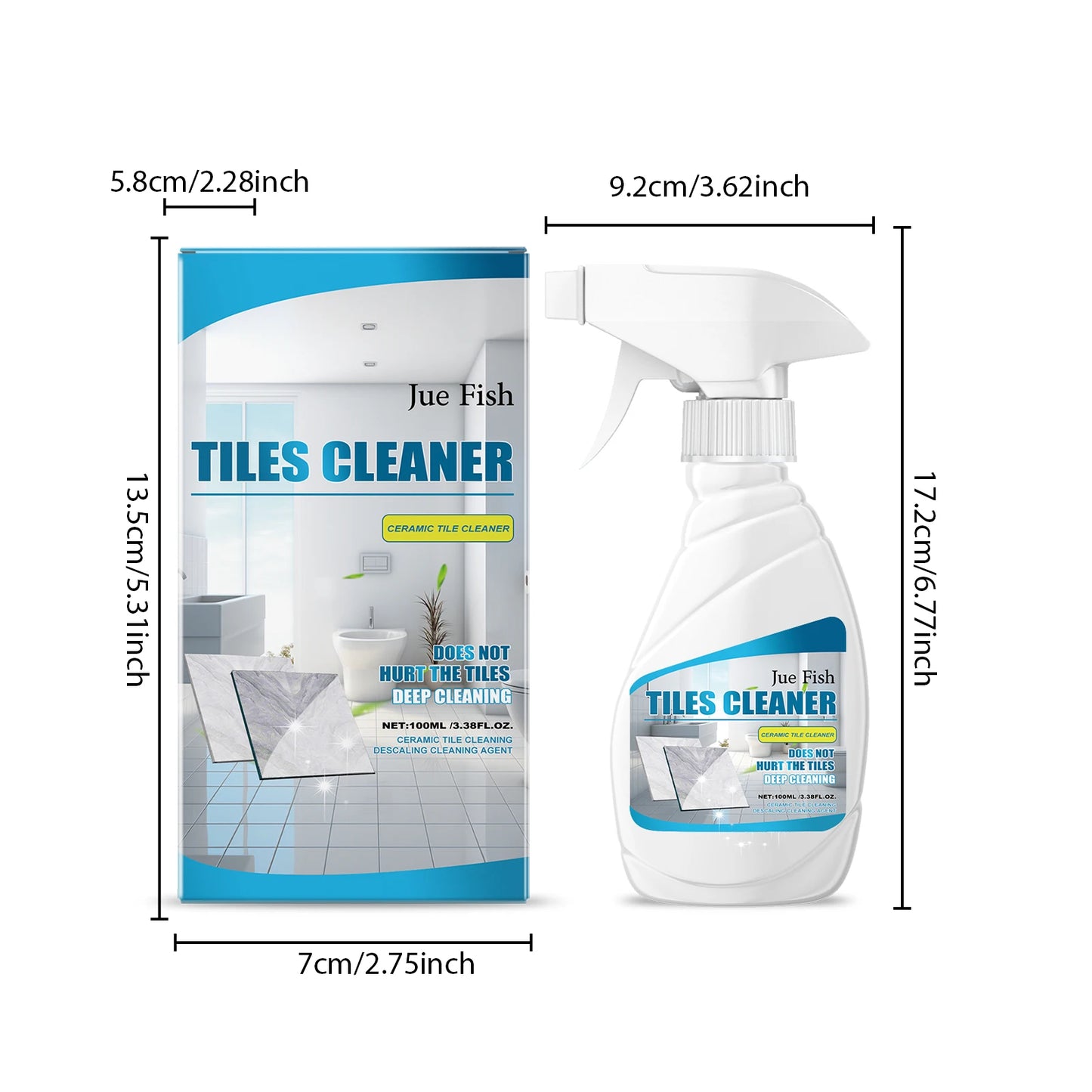 Heavy Duty Marble & Tile Cleaner Spray 100ml – Streak-Free