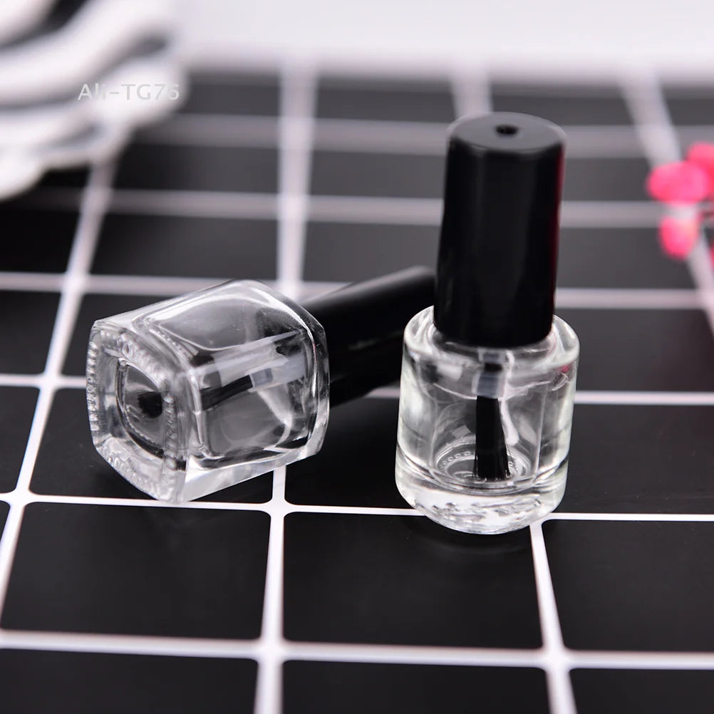 5ml Clear Glass Empty Nail Polish Bottle with Lid & Brush
