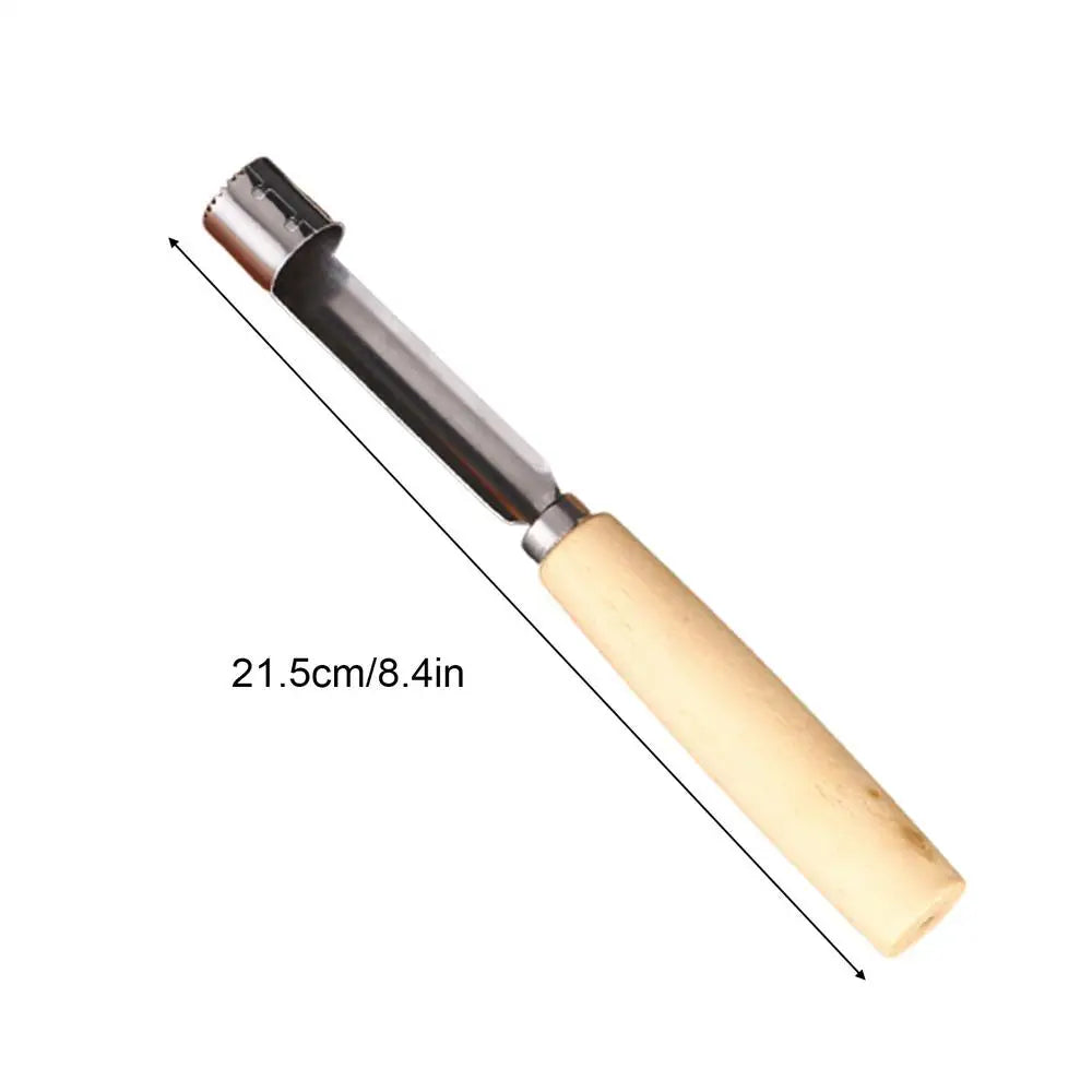 Stainless Steel Apple Corer with Wooden Handle Vegetable Fruit Corer Pear Pitter Anti-Slip Kitchen Corer for Fruit Slicing Peaceful Pleasures Health and Wellness Brown CN