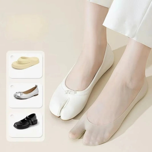 Women's Ultra-Thin Split Toe Invisible Boat Socks | No-Show No-Show Boat Socks Peaceful Pleasures Health and Wellness