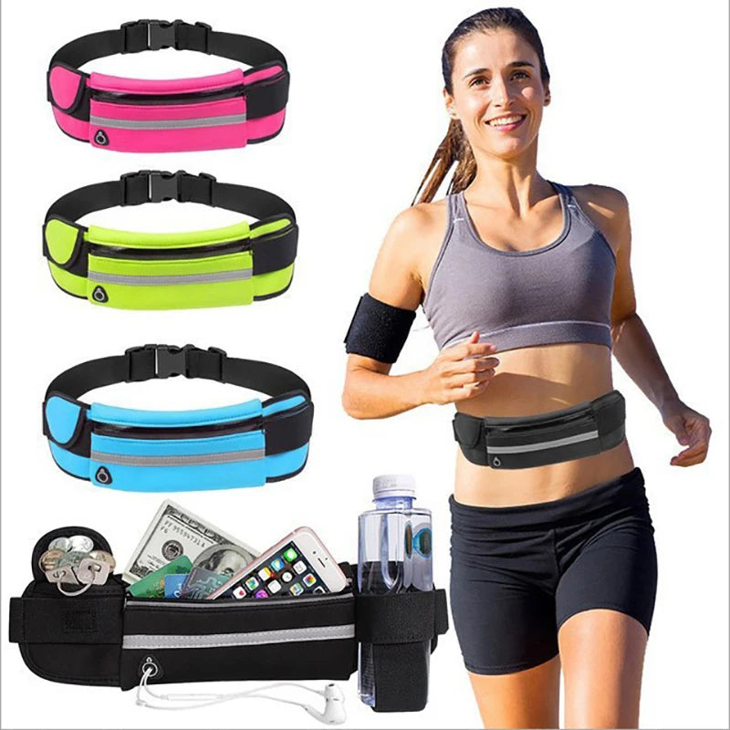 Sports Waist Bag - Waterproof Snug-fitting Shock-absorbing Running Gadget - Water Bottle Holder Mobile Phone Bag Peaceful Pleasures Health and Wellness