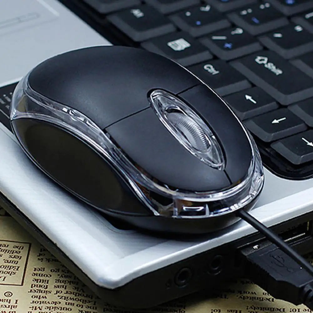 Wired USB Optical Mouse 1000 DPI – 3-Button Laptop & Desktop