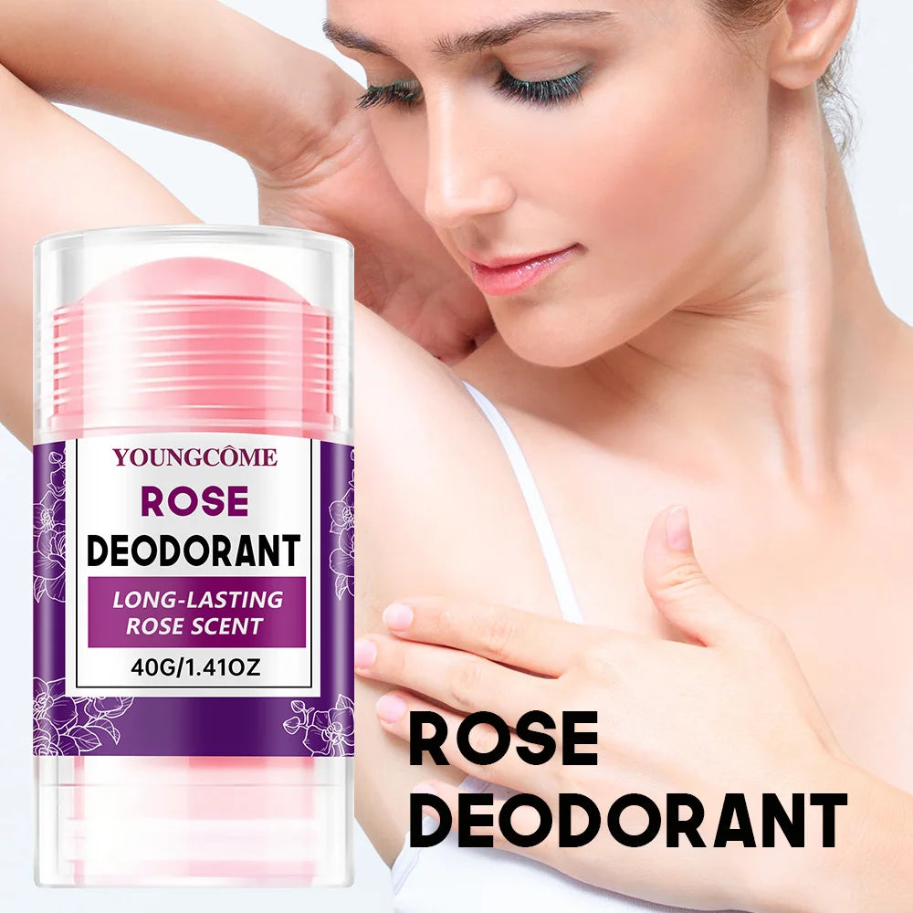 Rose Deodorant Stick Underarm Bad Smell Sweating Removal Armpit Refreshing Antiperspirant Lasting Aroma Deodorant Body Care Peaceful Pleasures Health and Wellness