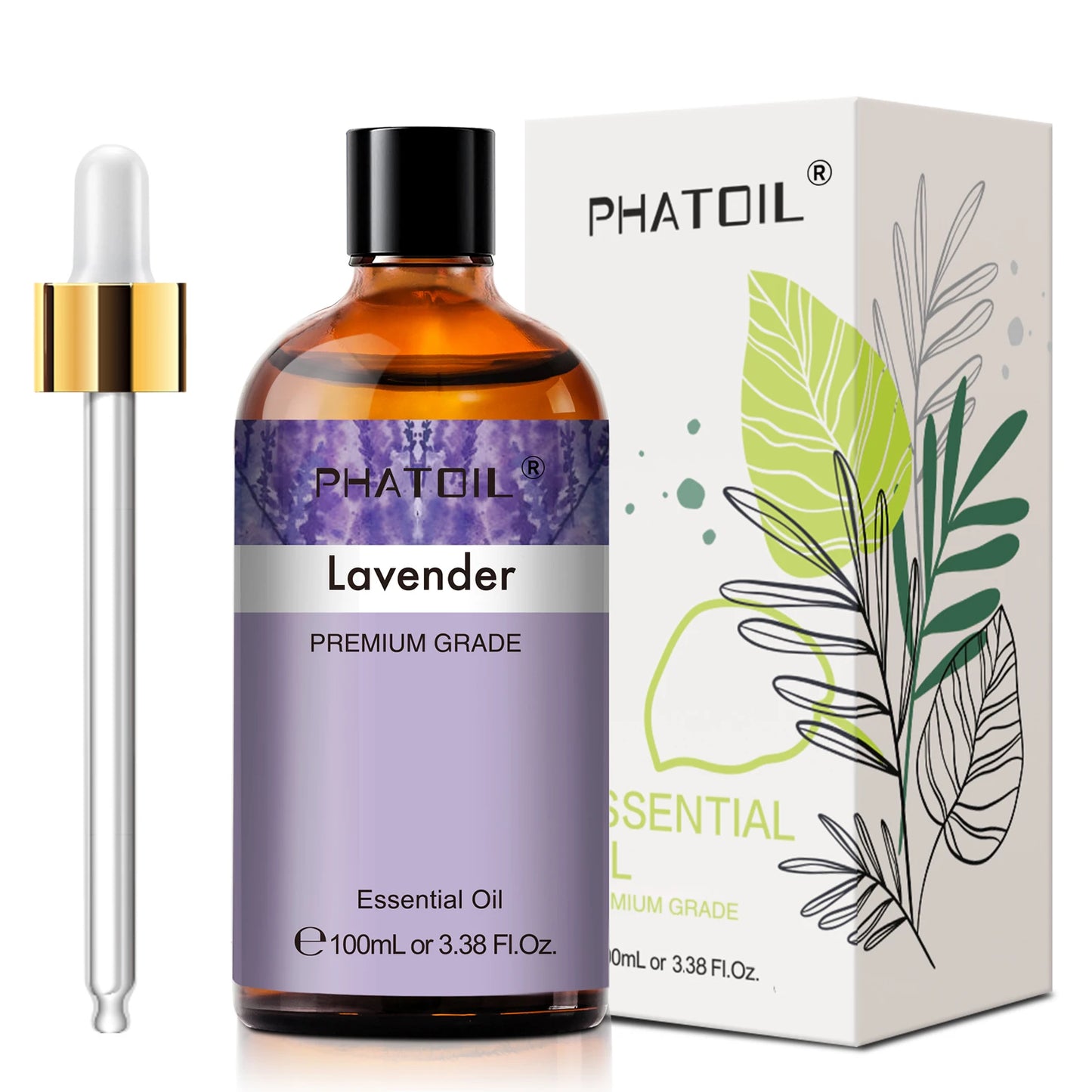 PHATOIL Aromatherapy Essential Oil For Skin Care,Diffuser,Massage & Candle Making-100ml Lavender Cinnamon Eucalyptus Aroma Oils Peaceful Pleasures Health and Wellness