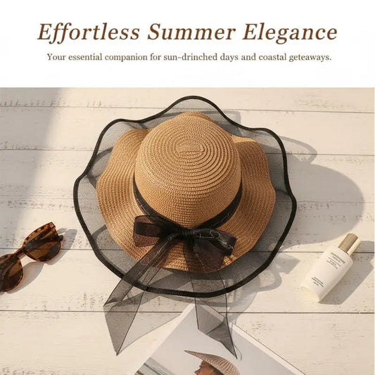 Women's Wide Brim Straw Sun Hat – UV Shield Beach Floppy Hat Wide Brim Sun Hat Oasis Select
