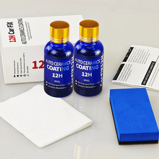 2Pcs 12H Car Coating Polishing Wax Anti-Scratch Paint Protection 5-year Guarantee Glossy Prolonging Paintworks Ceramic Glass Peaceful Pleasures Health and Wellness 2pcs set