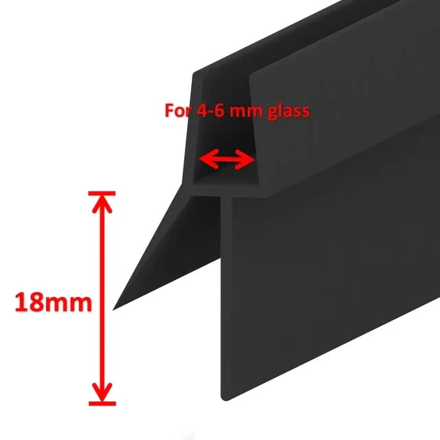 Shower Door Seal Strip PVC Weatherstrip for 4–6mm Glass