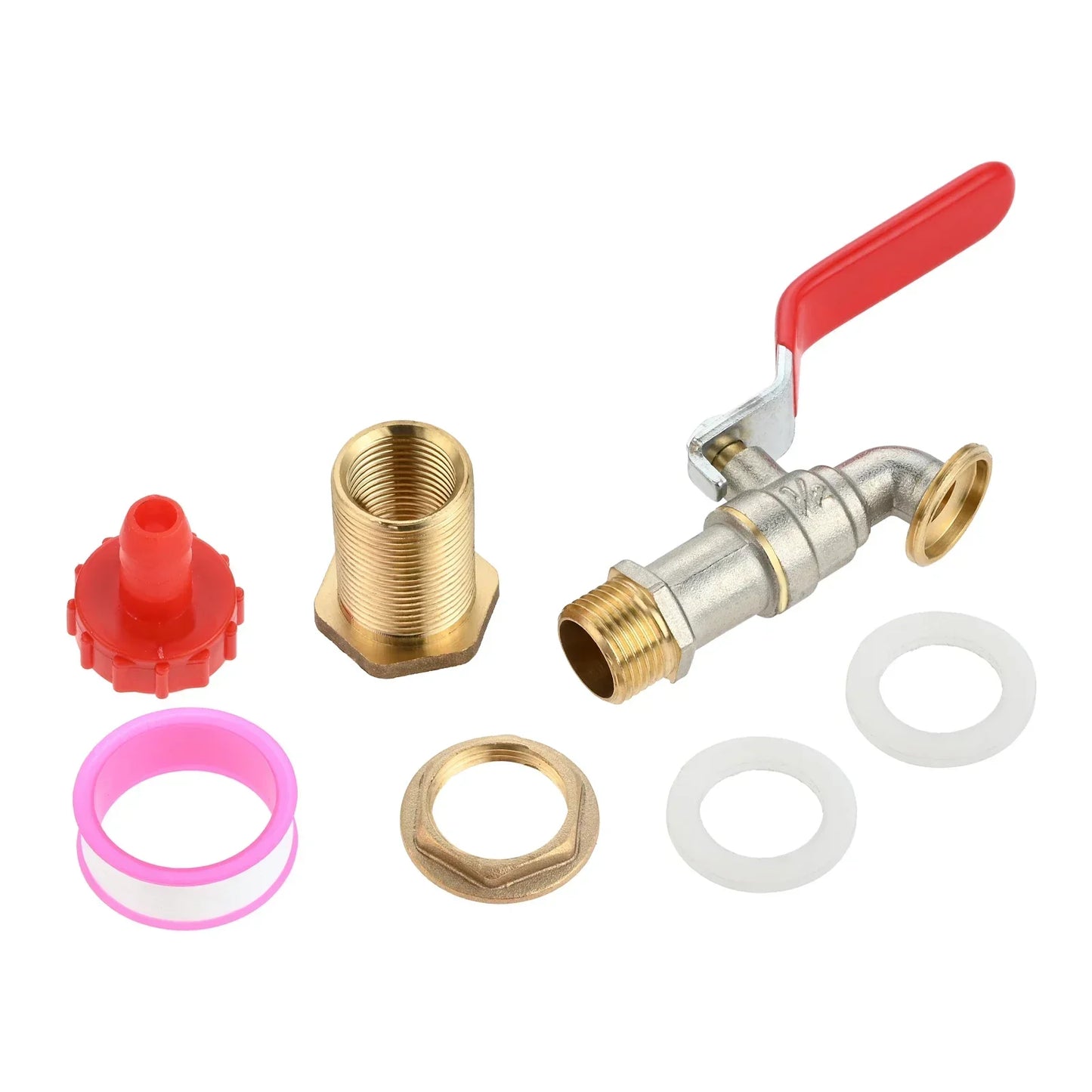 Brass Rain Barrel Spigot Kit – Faucet, Bulkhead & Hose Fitting