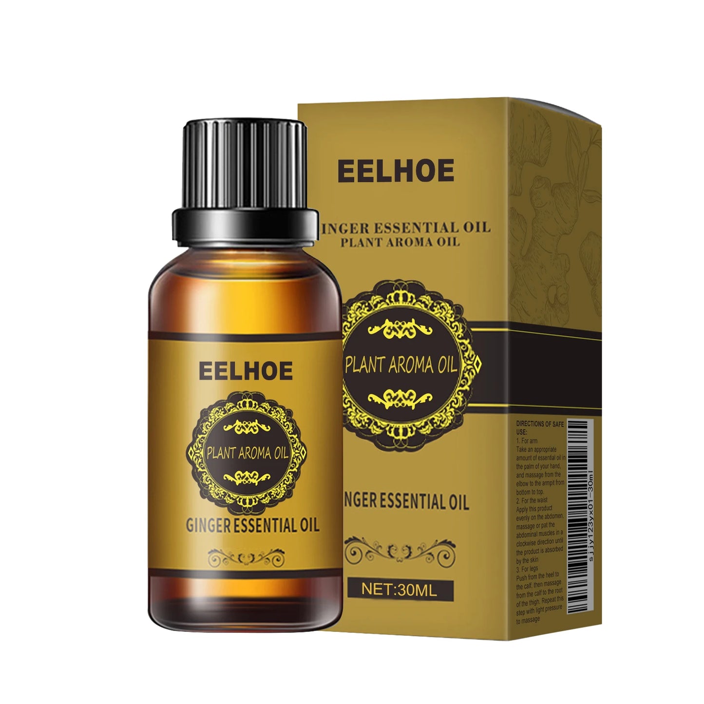 Ginger Essential Oil – Slimming Massage & Anti-Cellulite Oil Peaceful Pleasures Health and Wellness 30ml Boxed