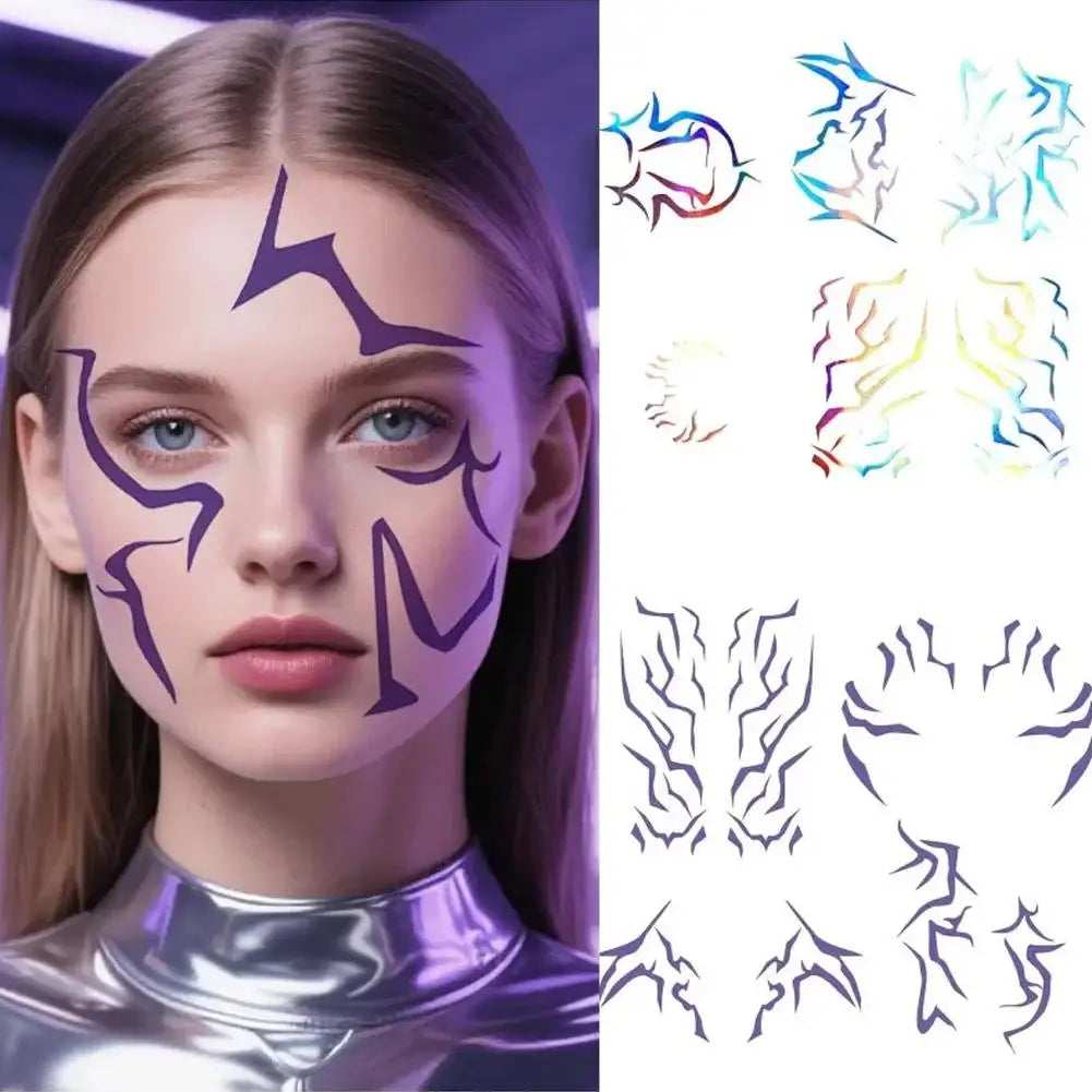 Anime Cosplay Temporary Tattoo Stickers – Face & Body Art