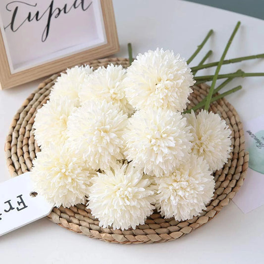 Artificial Silk Dandelion Hydrangea Bouquet | Wedding DIY Decor Artificial Flower Bouquet Peaceful Pleasures Health and Wellness