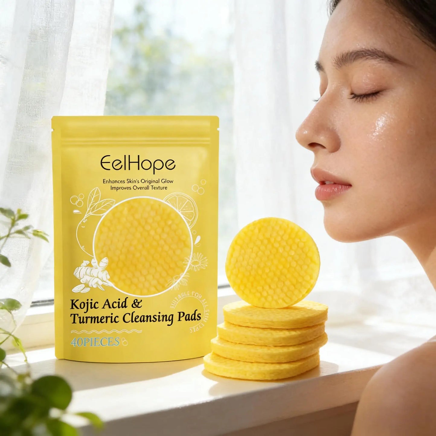 Kojic Acid & Turmeric Cleansing Pads – Brighten & Exfoliate Skin