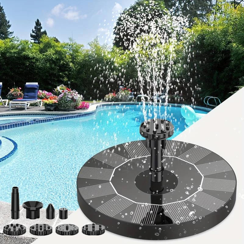 Solar Fountain Pump 2.5W – 6 Nozzles for Bird Bath & Garden