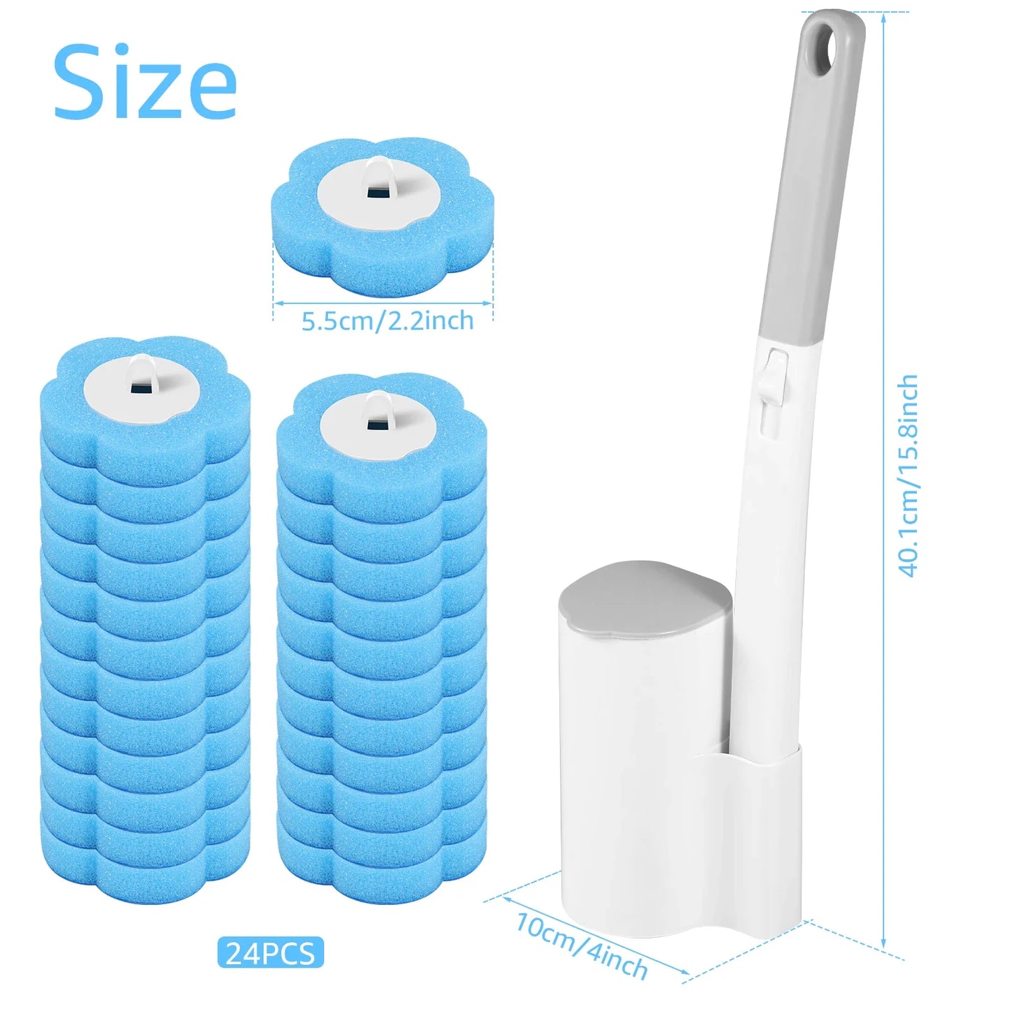 Wall-Mounted Disposable Toilet Brush Set | 18/36 Replacement Heads