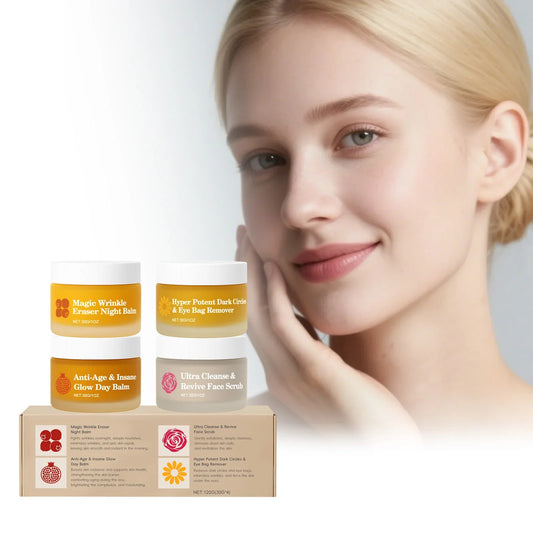 4-Piece Day & Night Skincare Set | Moisturizing Eye Cream Scrub Skincare Set Oasis Select