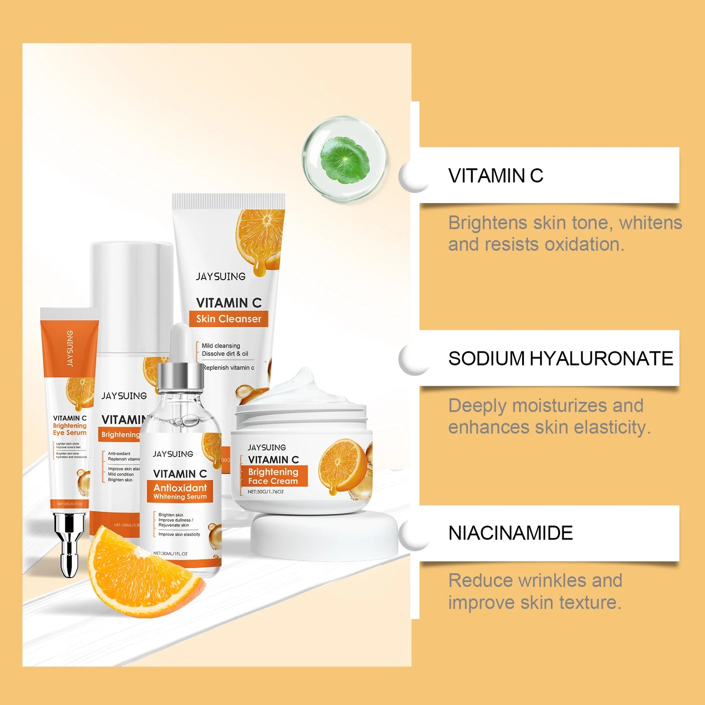 Jaysuing Vitamin C Skincare Set – 5-Piece Face Care Kit
