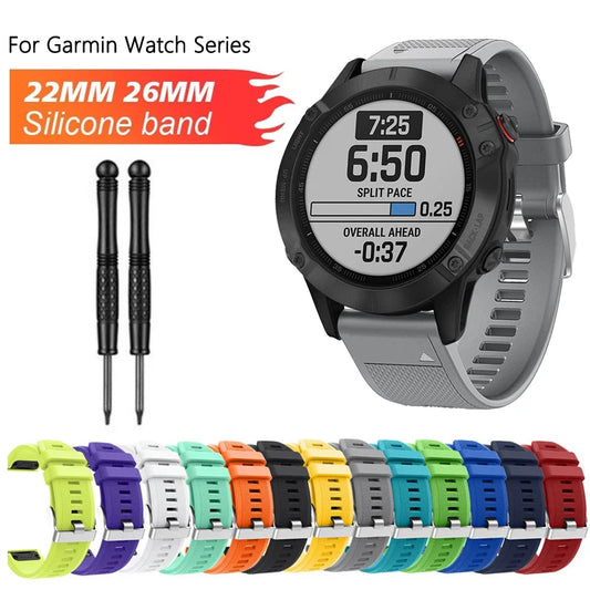Silicone Band for Garmin Fenix 7S 6S 5S – 20/22/26mm Strap Peaceful Pleasures Health and Wellness