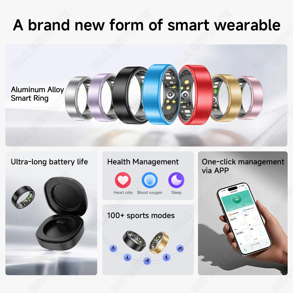 New R09 Smart Ring Men Women with Charging Case,Heart Rate Blood Oxygen,Skin Temperature Monitor,5ATM Waterproof For Android iOS Peaceful Pleasures Health and Wellness