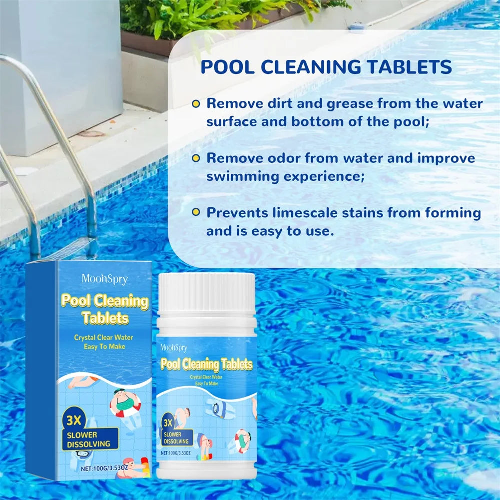 Pool Cleaning Tablets,Hot Tub And Spa Chlorine Tablets,Multifunction Long-Lasting Algaecide & Clarifier,Safe For All Pool Types Peaceful Pleasures Health and Wellness