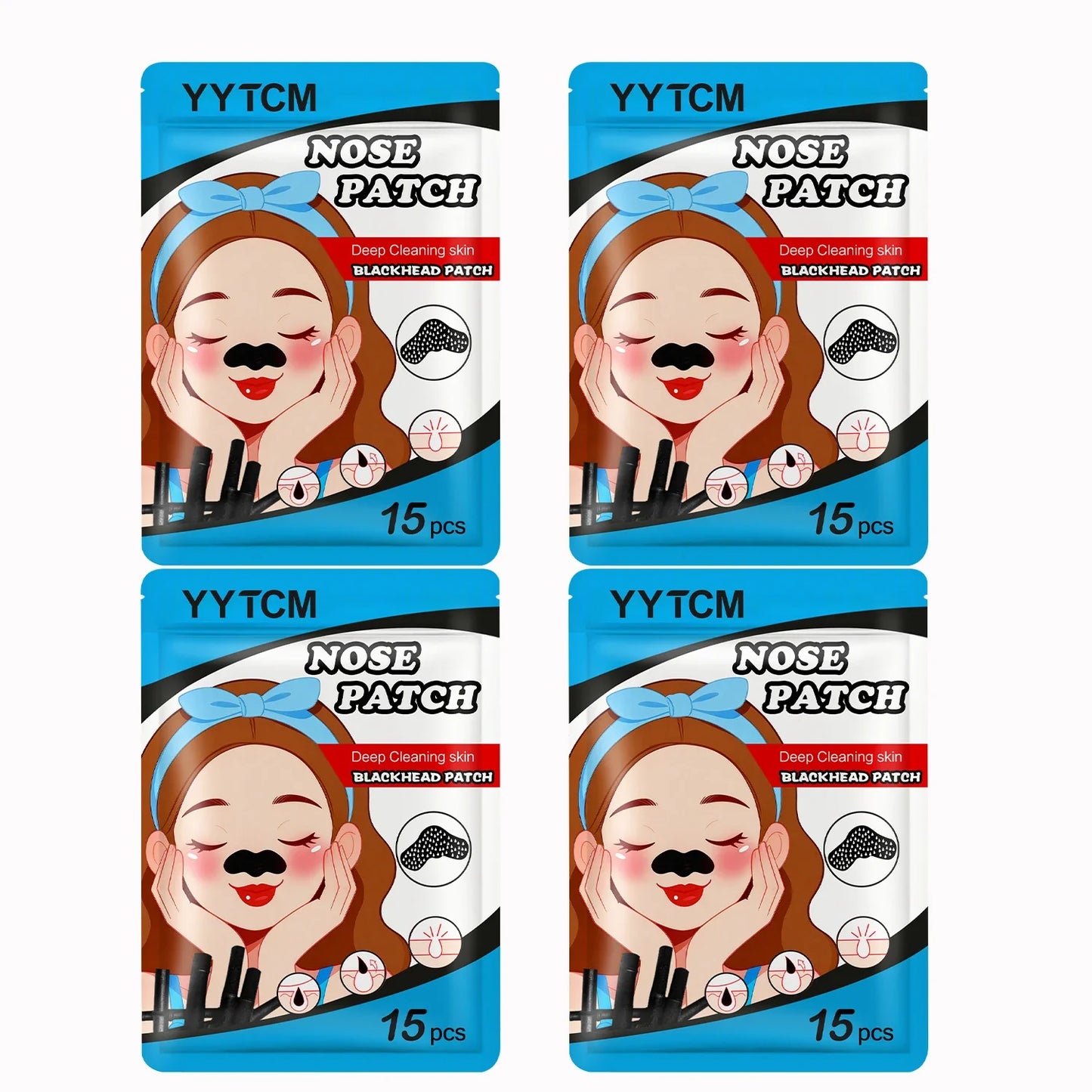 Charcoal Blackhead Nose Strips – Deep Cleansing Peel-Off Mask 15pc