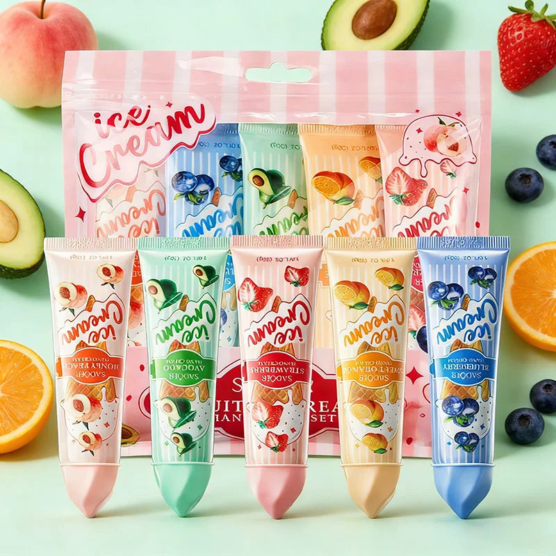 SADOER Fruit Ice Cream Hand Cream Set 5pcs | Moisturizing