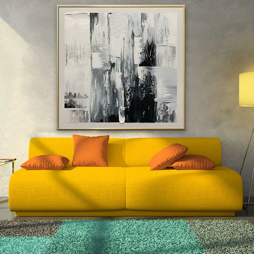 American Abstract Knife Painting Pure Handmade Canvas Oil Painting Living Room Bedroom Decoration Picture Porch Large Size Mural Peaceful Pleasures Health and Wellness