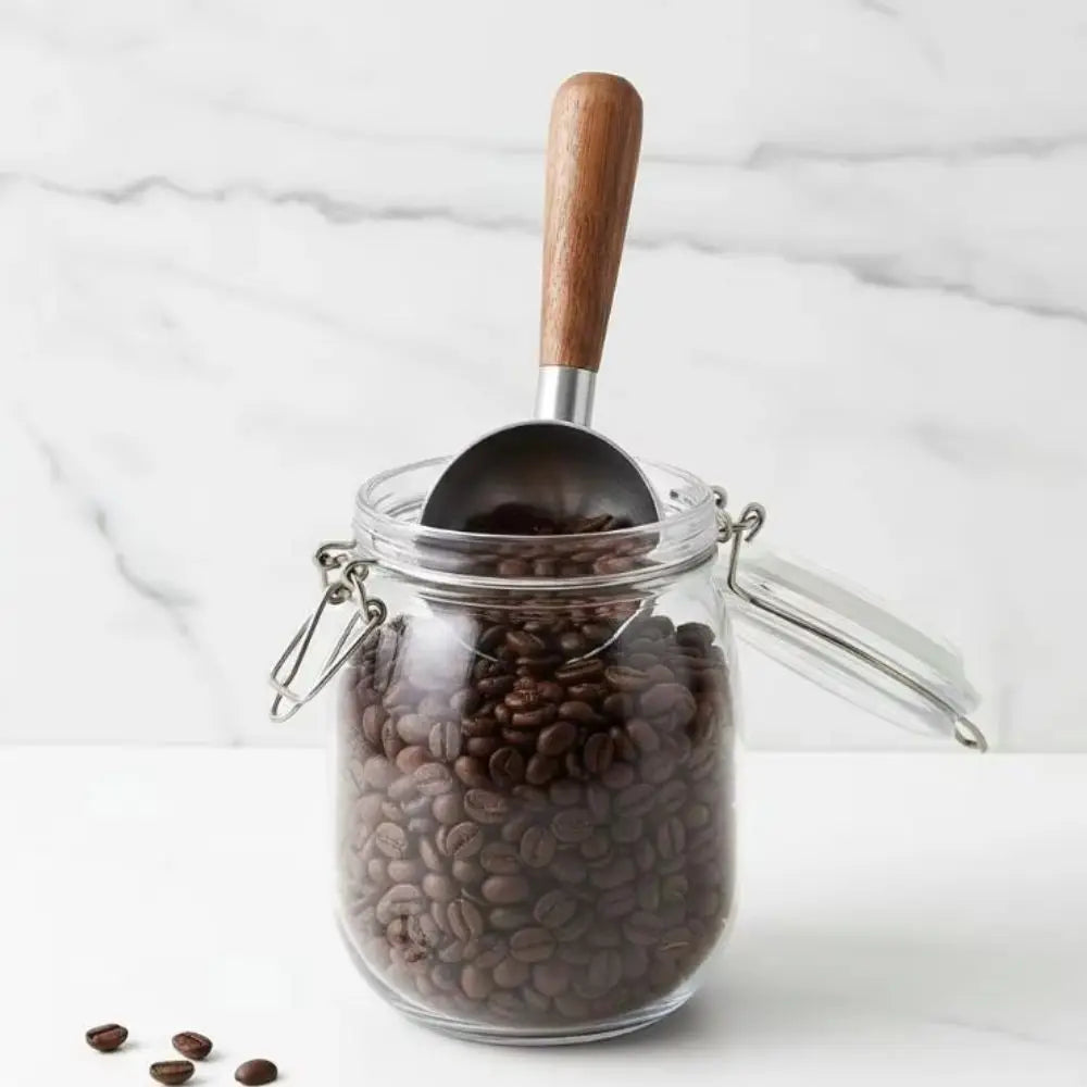30ml Wood Handle Coffee Scoop – Stainless Steel Measuring Spoon