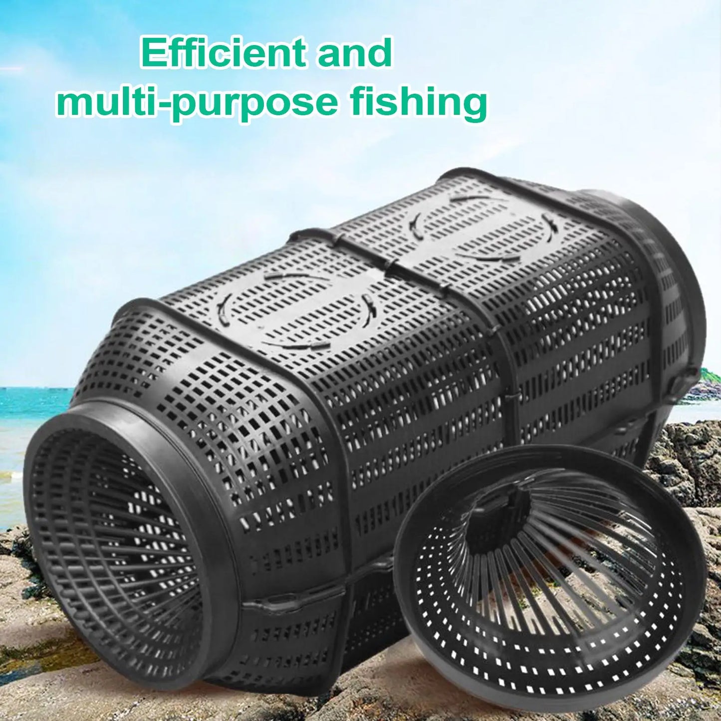 Portable Fish Trap Cage for Eel, Crab, Shrimp & Crayfish