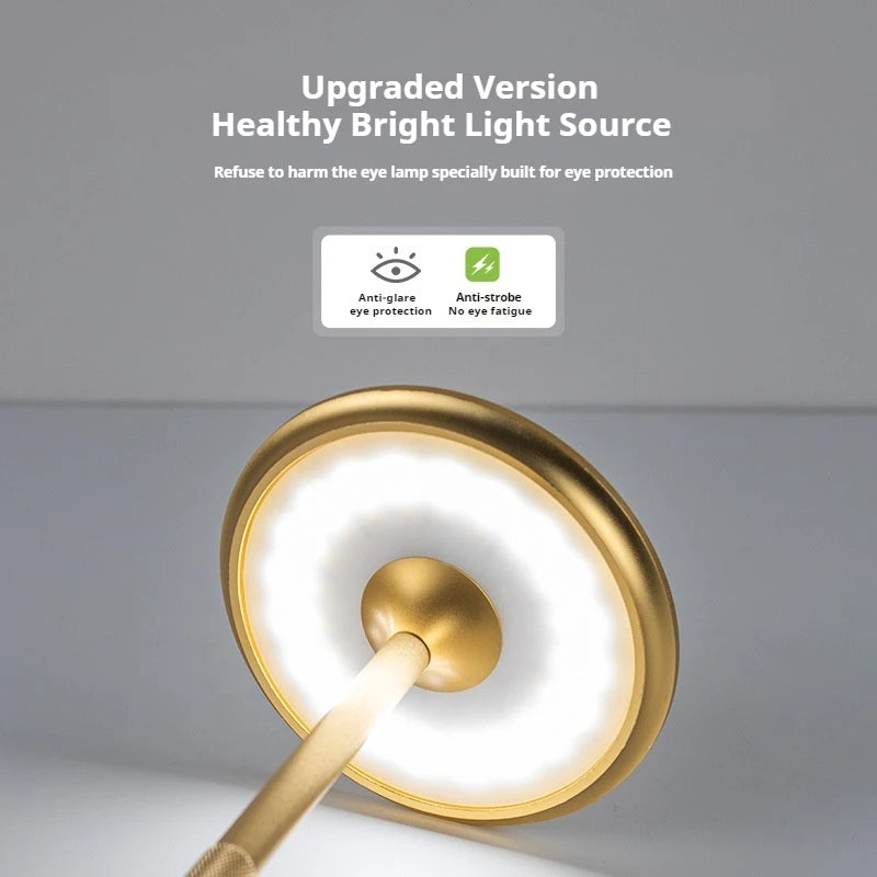 Rechargeable Alloy Table Lamp for Bedroom Wireless Touch Lamp Camping Candle Creative Desk Lamp USB-C Charging 2400mAh Peaceful Pleasures Health and Wellness