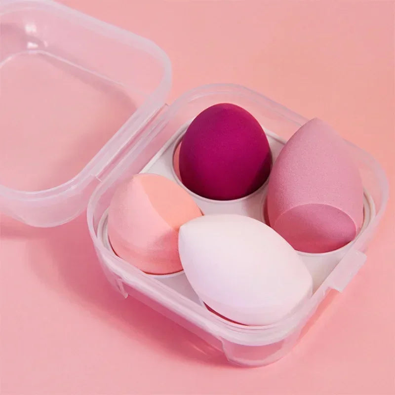 4-Piece Beveled Makeup Sponge Set | Foundation Blending Puffs