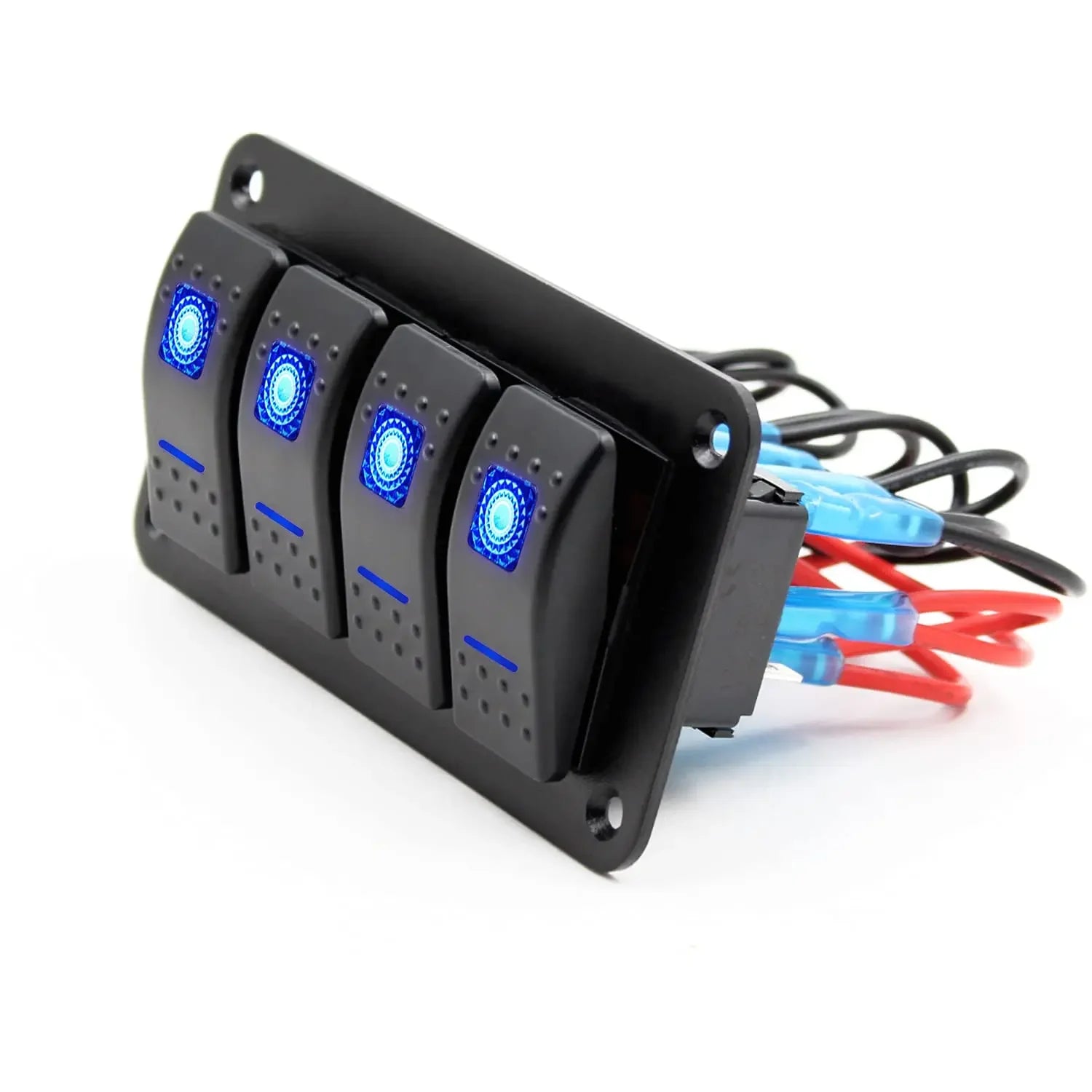 4 Gang Rocker Switch Panel | LED Backlit, 5 Pin Peaceful Pleasures Health and Wellness