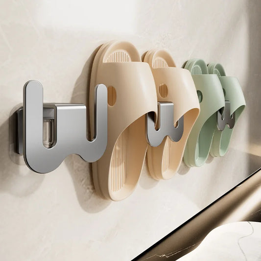 No Punching Bedroom Neat Storage Shoe Drying Slippers Rack Bathroom Rack Slipper Hook Toilet Drainage Rack Wall Mounted Holders Peaceful Pleasures Health and Wellness