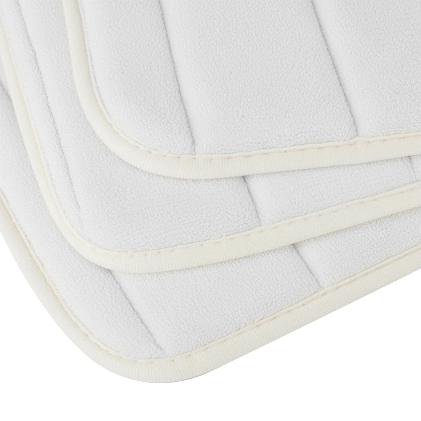 Memory Foam Bath Mat Set 3 Piece Thick Extra Soft Bathroom Non-Slip Rugs Super Water Absorbent Machine-Washable Toilet Floor Mat Peaceful Pleasures Health and Wellness White Set 3 Piece
