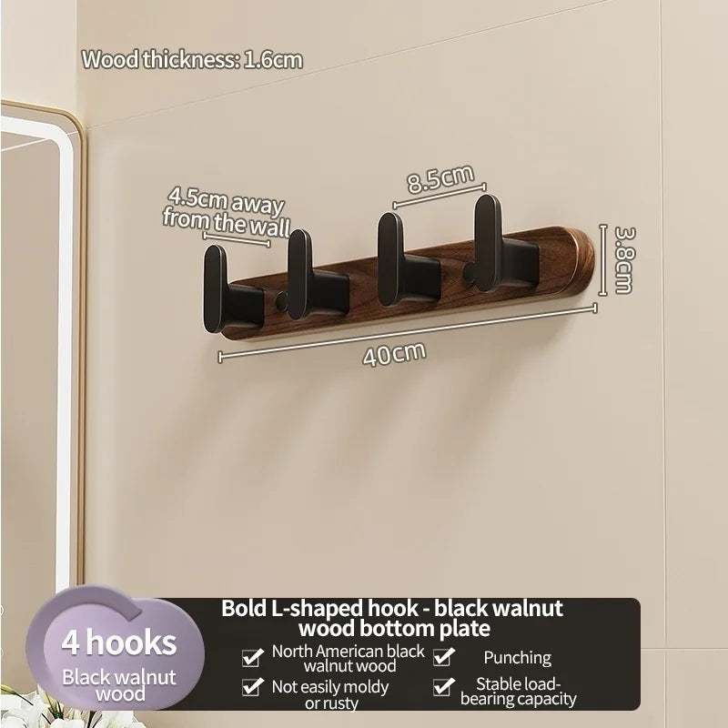 Wood & Aluminum Wall Hooks – Coat, Robe & Towel Hanger Rack