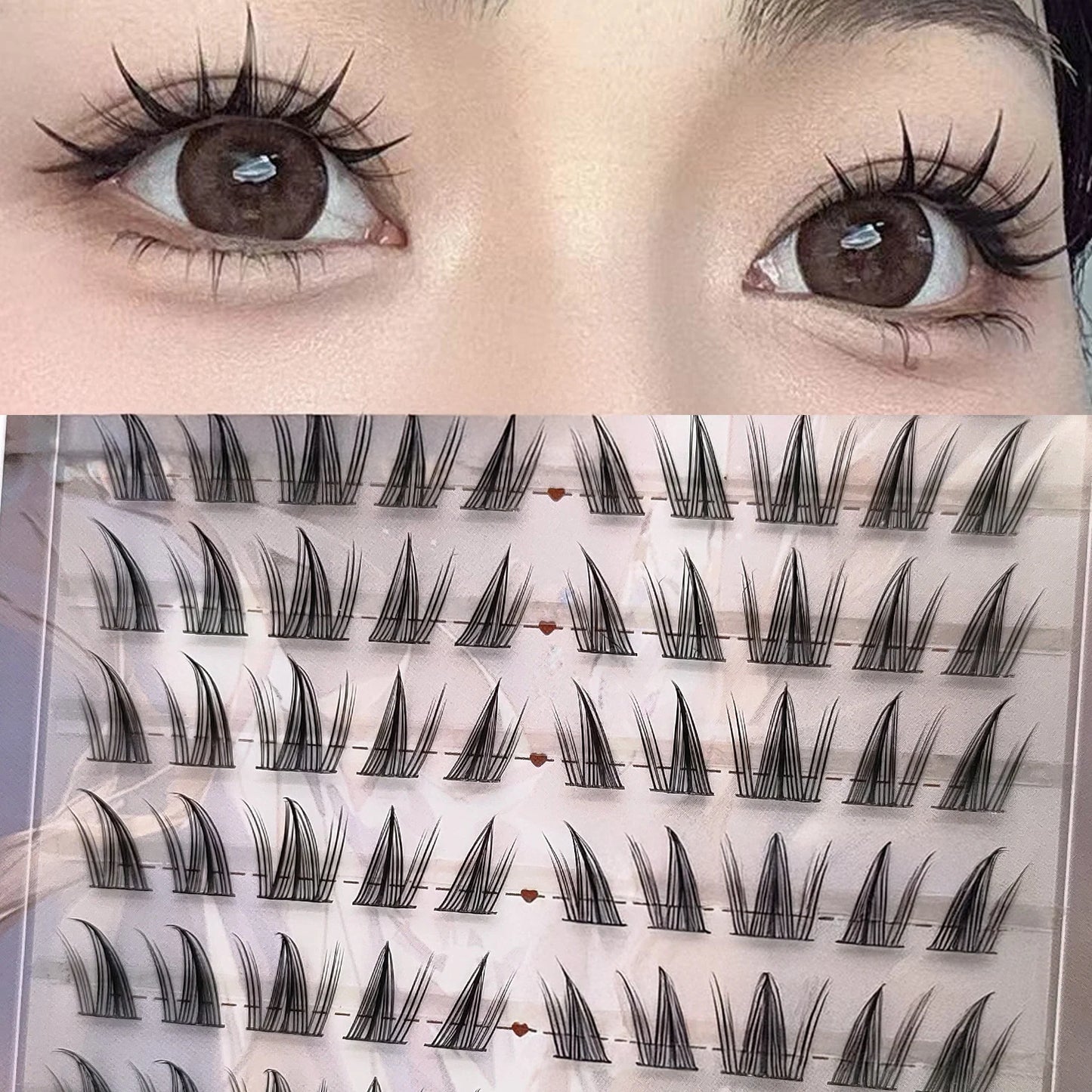 C Curl Lash Clusters 8 Rows | 9–12mm DIY False Eyelashes