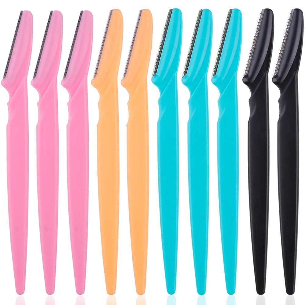 3/4/10Pcs Eyebrow Trimmer Blade Shaver Portable Face Razor Eye Brow Epilation Hair Removal Cutters Safety Razor Woman Makeup Peaceful Pleasures Health and Wellness 10Pcs Mix Color