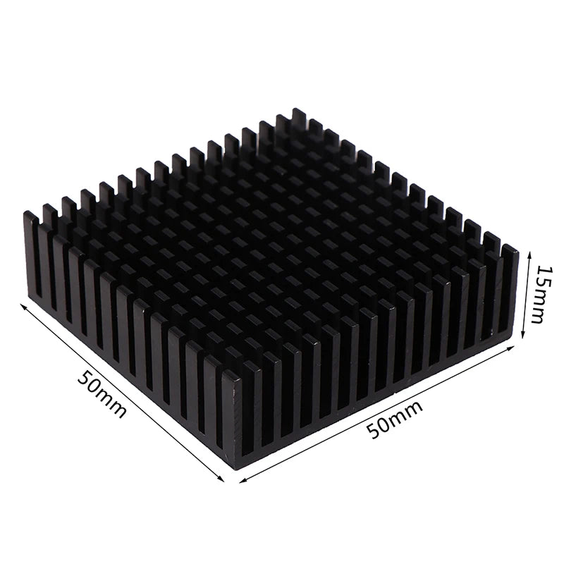 White\Black\Gold 50*50*15MM With Thermal Conductive Adhesive Aluminum Heatsink Panel Heat Sink CPU Power IC Chip Cooler Radiator Peaceful Pleasures Health and Wellness Black