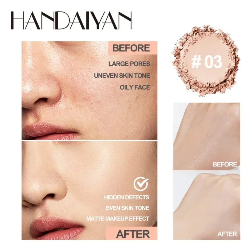 Handaiyan Matte Pressed Powder Foundation – 8 Shades, Oil Control