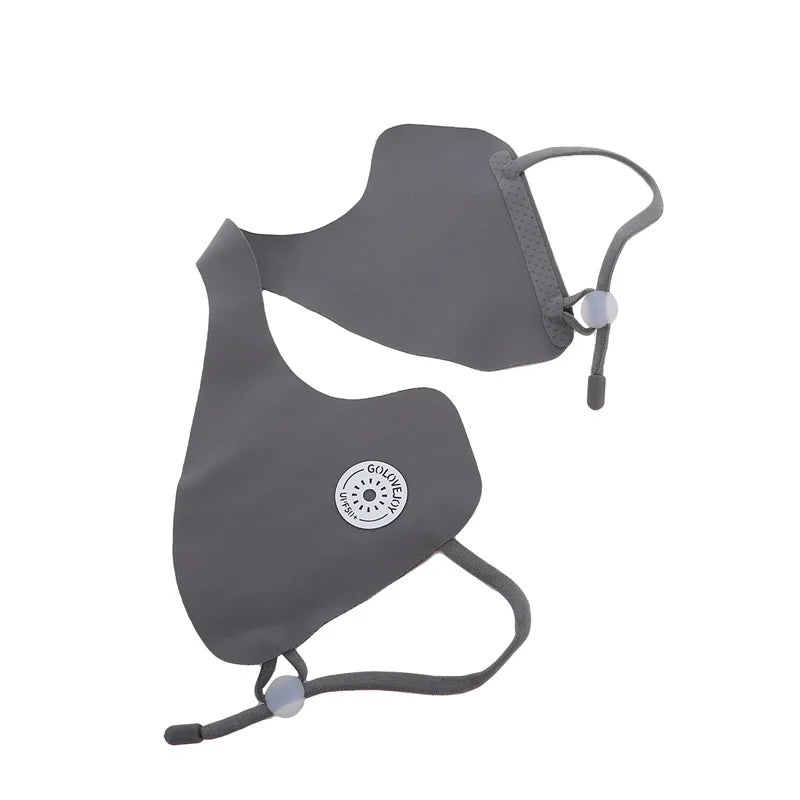 Sunscreen Masks Summer UV Outdoor Golf Outing Eye Protection Sweat Breathable Sunshade Ice Silk Eye Supplies Peaceful Pleasures Health and Wellness Dark Gray