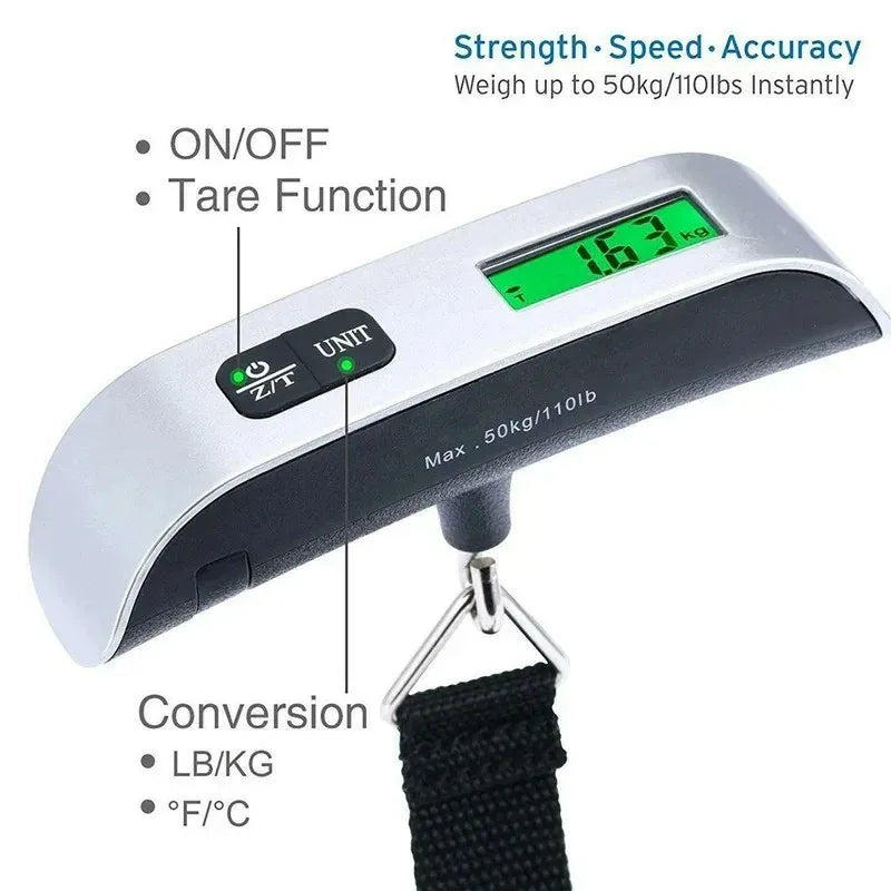 Digital Handheld Portable Hanging Luggage Scale 110lb 50kg Baggage Weight Scale for Travel Suitcase Peaceful Pleasures Health and Wellness