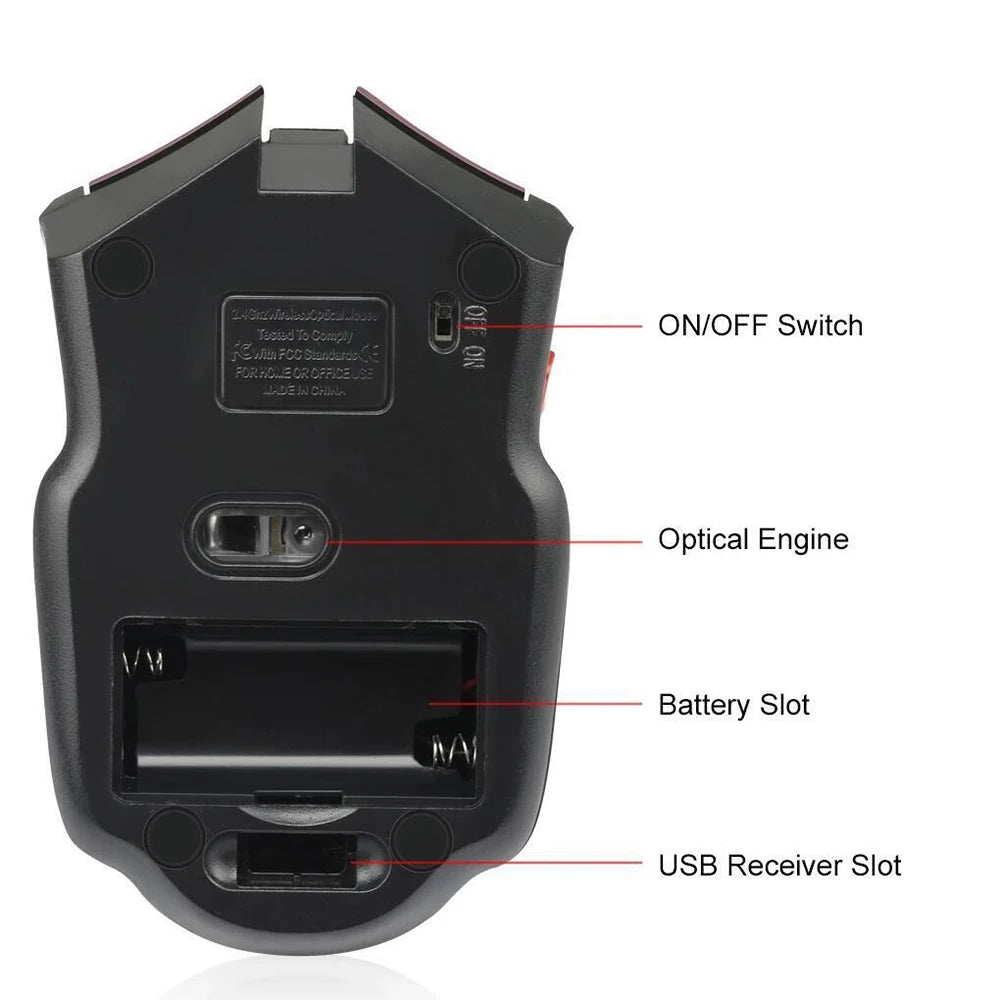 Maerknon W224A 2.4G Wireless Mouse 1600DPI 6 Buttons USB