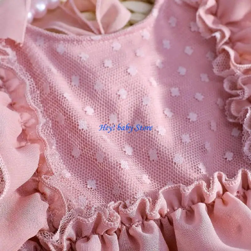 Baby Girl Photography Props – Lace Romper & Flower Headband Set