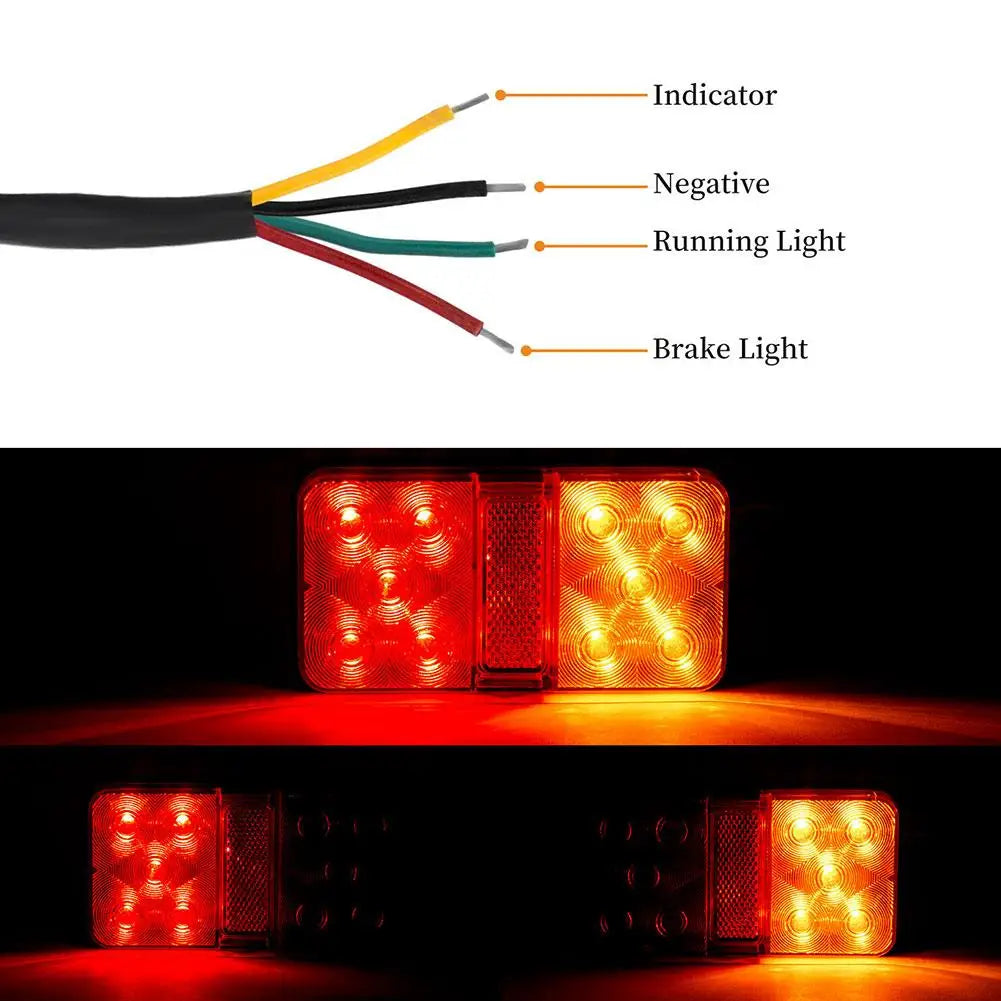 2Pcs 12V/24V/12-80V LED Truck Tail Lamp Taillight Turn Signal Indicator Stop Lamp Rear Brake Light For Car Truck Trailer Ca Peaceful Pleasures Health and Wellness