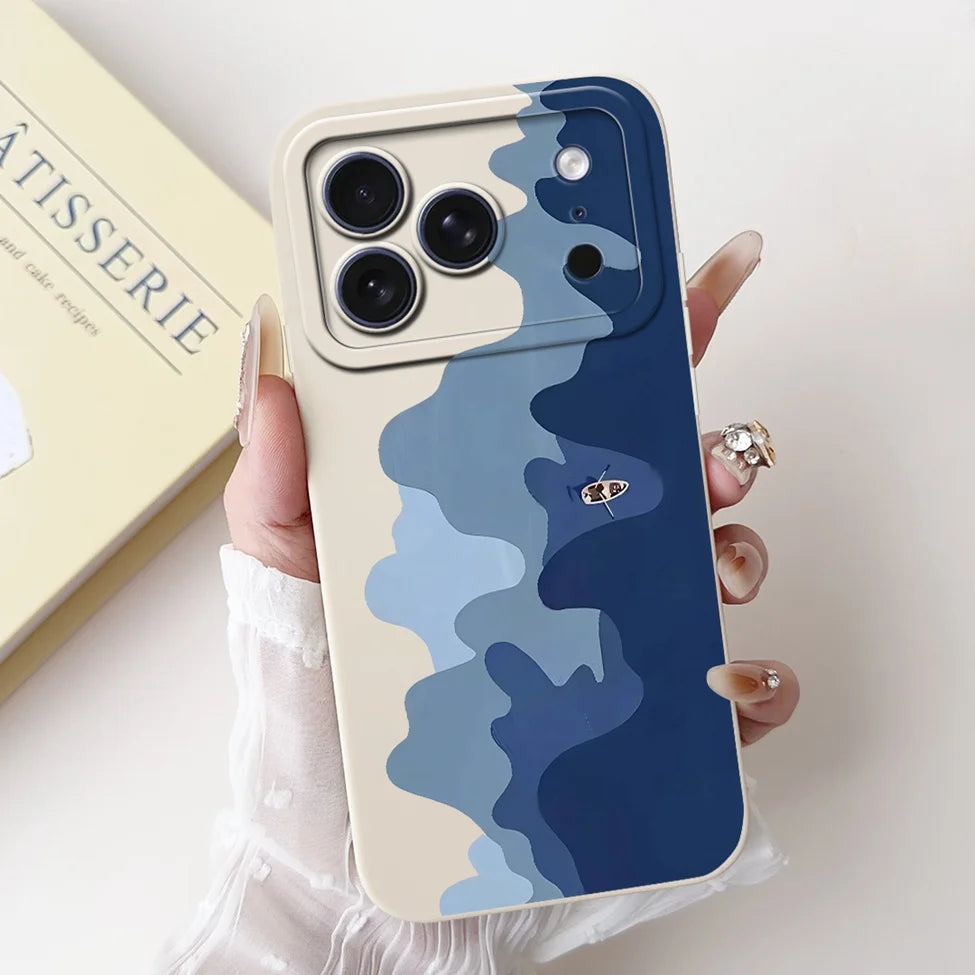 iPhone 17 Pro Silicone Case | Cute Kawaii Floral Painted Cover