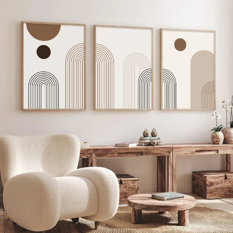 Boho Abstract Geometric Canvas Art Prints Modern Minimalist Wall Decor for Bedroom, Living Room, Home Artwork Decor Frameless Peaceful Pleasures Health and Wellness